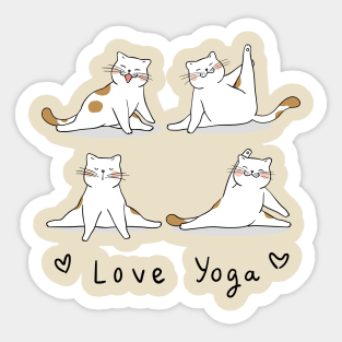 Cute Adorable funny Yoga Cats Kitty Pilates Sticker